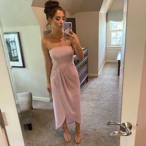 Vici Dolls: light pink strapless midi dress, small